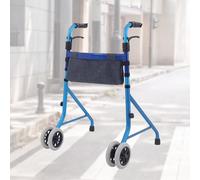 Stand Up Rollator Walker with Removable Storage Bag, Lightweight Folding Walker with Five Height Adjustable Levels, Rolling Mobile Walking Aid for People with Mobility Impairments