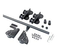 Stand Up Rolling Ladder Hardware Library Sliding Ladder Hardware Kit 3.3ft-20ft Round Track/Rail(No Ladder) Rustic Black Mobile Ladder Track, With Floor Roller Wheels