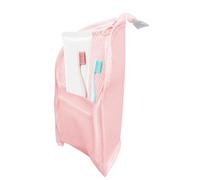Stand Up Toiletry Bag - Waterproof Folding Hangable Organizer | Stand Up Clear Makeup Bag | for Facial Cleanser Lotion Toothpaste Soap Camping Business Trips Weekend Trip, Pink, Refer to description