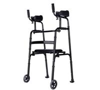 Stand Upright Rolling Walkers,Wheel Walking e with Armrest Support Pad,Adjustable Heights,Elderly Upright Walker with Forearm Support and Seat,Elderly Walking Aid