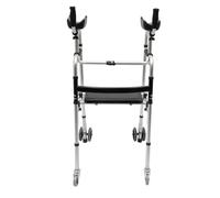Stand Upright Walker with Armrest, Adjustable Height 4 Wheels Walker, Tall Adult Seniors People with Disability (Color : with seat)