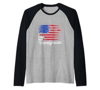 Stand with Immigrants Patriotic Anti-Illegal Immigration Raglan Baseball Tee