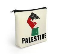Stand with Palestine Palestinian Flag Travel Makeup Bag Linen Cosmetic Organizer Toiletry Purse Make Up Bags
