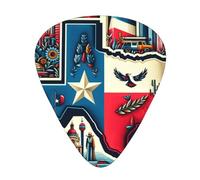 Stand-With-Texas 12 Pack Guitar Picks With 3 Thicknesses And Storage Box, Abs Plectrums For Electric Bass Guitar Players