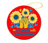 Stand with Ukraine Christmas Ornament Souvenir Ceramic Hanging Pendant 1 Pcs