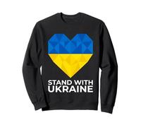 Stand With Ukraine Geometric Art Heart Flag Sweatshirt