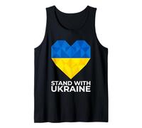 Stand with Ukraine Geometric Art Heart Flag Tank Top