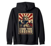 Stand Your Ground Christian Crusader Warrior Zip Hoodie
