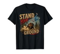 Stand Your Ground Funny Bison Value Graphic T-Shirt