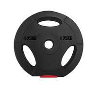Standard 1 Inch Tri-Grip Vinyl Weight Plate Red/Black - 1.25Kg (x1 Weight Plate)