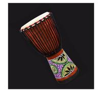 Standard 12-inch Whole Wood Hollowed Goatskin African Drum Playing Type African Tambourine African Drum for Beginners (Color : D)
