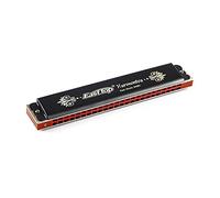 Standard 24 Hole Polyphonic Harmonica in C Tone T2406K Piano Grid Splint Design Shell Brass Stainless Steel Material Suitable for Beginners, Students, Adult Piano Instruments