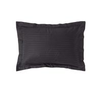 (Standard - 48 x 74 cm, Black) Egyptian Cotton Satin Stripe Oxford Pillowcase 330 Thread Count