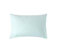 (Standard - 48 x 74 cm, Blue) Egyptian Cotton Satin Stripe Pillowcase 330 Thread Count