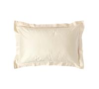 HOMESCAPES Organic 400 TC Egyptian Cotton Sateen Oxford Pillowcase, Standard Size - Cream