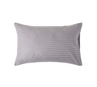 (Standard - 48 x 74 cm, Grey) Egyptian Cotton Satin Stripe Pillowcase 330 Thread Count