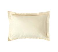 (Standard - 48 x 74 cm, Pastel Yellow) Egyptian Cotton Satin Stripe Oxford Pillowcase 330 Thread Count