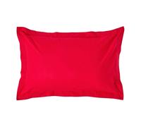 (Standard - 48 x 74 cm, Red) Egyptian Cotton Oxford Pillowcase 200 TC Equivalent 400 Thread Count