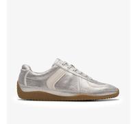 Clarks Meridor Lo Metallic Combination Trainers,lace Up In Metallics Metallics