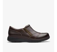 Clarks Women's Certina Pure Dark Brown Leather Slip Ons Flat | Size: 6/Standard Fit