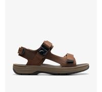 Clarks Mens Saltway Trail Dark Brown Leather Flat Sandals Leather Casual