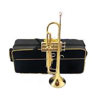 Standard Brass Band type golden trumpet trumpet flat trumpet three tone trumpet performance bag
