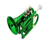 Standard Brass Green Palm Size Pocket Trumpet Palm Size Pocket Size Mini Trumpet Bb