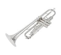 Standard Brass High Quality Bb Trumpet B Flat Brass Silver Plated Professional Trumpet Musical Instrument with Leather Case(Color:2)