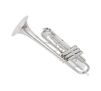 Standard Brass High Quality Trumpet Bb B Flat Brass Instrument Exquisite Mouthpiece Gloves (Color : Silver)
