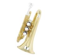 Standard Brass Mini pocket trumpet Bb brass trumpet playing instrument with straps gloves wipe cloth headdress brush rope