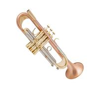 Standard Brass New Bb trumpet high quality gold lacquer silver plated trumpet brass instrument composite trumpet (Color : Multi-colored)