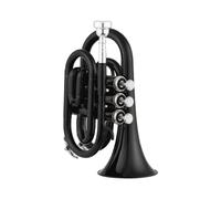 Standard Brass New black mini pocket trumpet Bb flat brass wind instrument