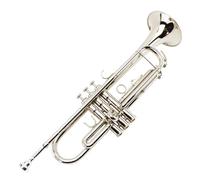 Standard Brass Nickel-plated silver trumpet instrument in B flat for beginners and professional band players
