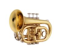 Standard Brass Orchestra Mini Pocket Trumpet Beginner Bb Flat Brass Wind Instrument