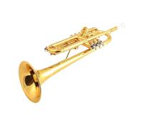 Standard Brass Professional Beginner Trumpet B Fall Gold Lacquer Trumpet Trombone Instrument with Trumpet Mouthpiece(Color:Gold)