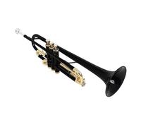 Standard Brass Professional trumpet B flat trumpet set copper tube body colorful gold keys red blue black(Color:Black)