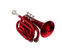 Standard Brass Red new mini pocket trumpet Bb flat brass wind instrument