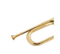 Standard Brass Small Step Bugle + Customized Velvet Bag + Gloves + Cleaning Cloth + Red Silk School Bugle Charge Bugle Brass Trumpet