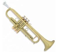 Standard Brass Spanish horn lacquered gold trumpet in B flat with flat mouth brass wind instrument