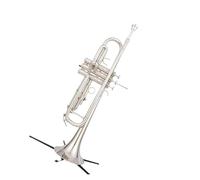Standard Brass Trumpet instrument all yellow/nickel plated/three colors/B flat three tone trumpet for beginners to play(Color:Silver)