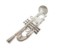Standard Brass Trumpet instrument in B flat for beginners to learn silver-plated weighted trumpet for adult band playing