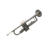 Standard Brass Western brass trumpet instrument in B flat black nickel carved student beginner adult band