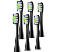 Standard Clean Brush Head Replacements Compatible with All Oclean Electric Handles, 6 Pack - Black