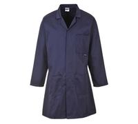 Portwest 2852 Standard Coat Long Sleeve Concealed Stud Front Work Jacket | Navy, Medium, Kingsmill Polycotton, Durable, Two Lower Patch Pockets, Pre-Shrunk Fabric, Vented Back Yoke, Workwear