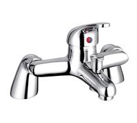 Balterley Bath Mixer Tap Kit, Single Lever Square Bath Filler Tap, Deck Mounted Shower Mixer Bathroom Taps, Bathtub Filler Mixers, Mixers for Bathroom Shower and Baths - 145 x 181 x 180mm (Chrome)