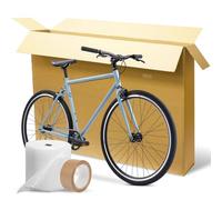 Standard Double Walled Bicycle Carboard Box with 10m Bubble Wrap & Strong Tape | Flat-Pack Packaging Box for Moving House | Strong Carry Case for TVs, Bikes & Artwork Cardboard Bike Box for Air Travel