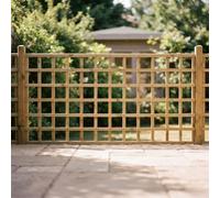 Standard Fence Panel 6ft x 3ft Square Garden Trellis Wooden Screen 5pk | 182.8cm x 90cm, Flat Top Privacy Lattice, Pergola, Balcony & Patio Screening, Treated, Support for Plants & Vegetables