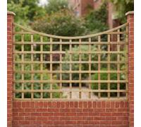 Standard Fence Panel 6ft x 4ft Concave Square Trellis Wooden Screen 3pk | 182.8cm x 120cm, Curved Privacy Lattice Fencing, Pergola or Patio Screening, Treated, Support for Garden Plants & Vegetables
