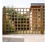 Standard Fence Panel 6ft x 4ft Square Garden Trellis Wooden Screen 3pk | 182.8cm x 120cm, Flat Top Privacy Lattice, Pergola, Balcony & Patio Screening, Treated, Support for Plants & Vegetables