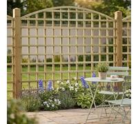Standard Fence Panel 6ft x 5ft Arch Top Square Trellis Wooden Screen 3pk